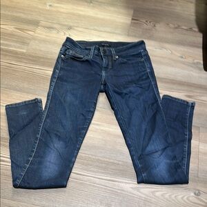 Bebe Blue Skinny Jeans with Subtle Faded Effect